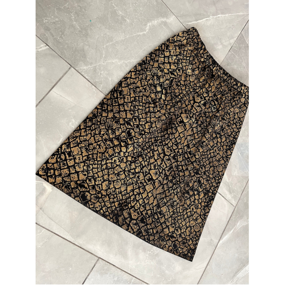 Vintage 90s Metallic Snake Skin La Cite Skirt S - Picture 2 of 7